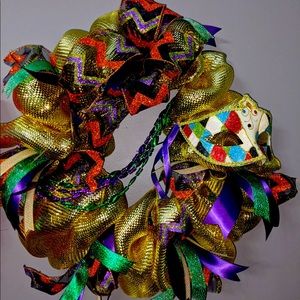 NEW⭐️ Mardi Gras handmade deco mesh wreath